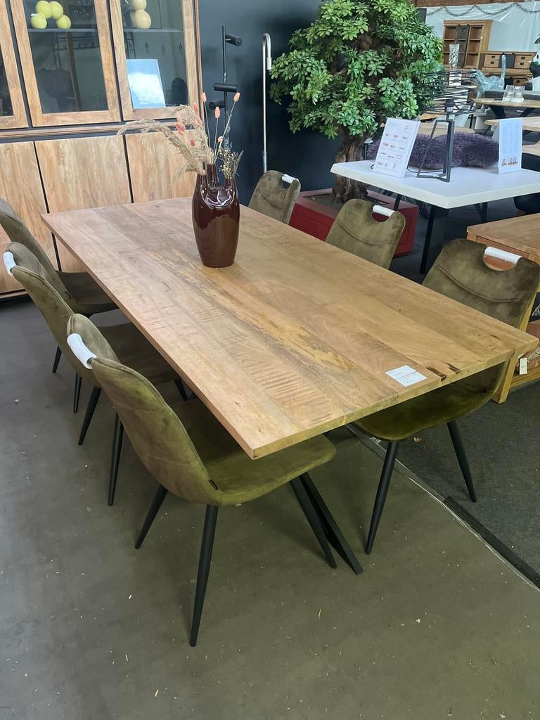 Rechthoekige mangohouten eettafel 200x90cm, Ophalen, Nieuw