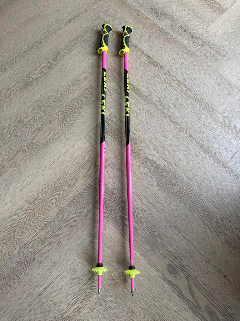 Roze Leki slalom stokken 105 cm, Gebruikt, Stokken, Skiën, Ophalen