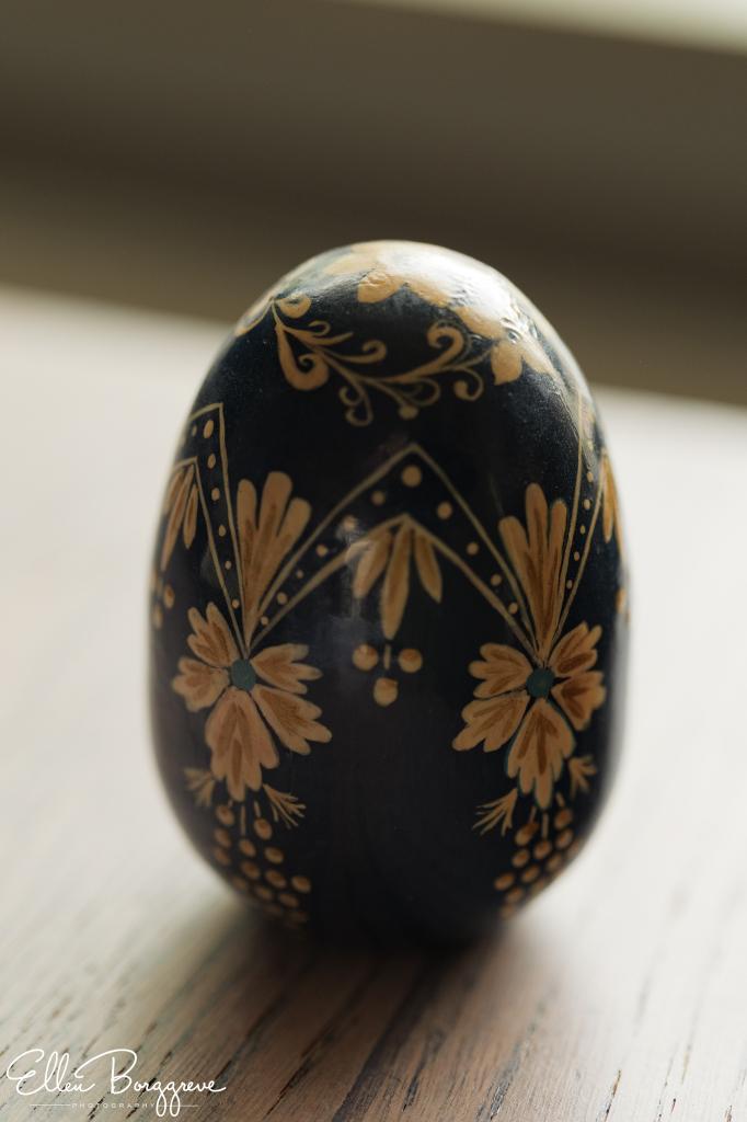 Pysanka Houten Handbeschilderd Ei, Blauw, Ophalen