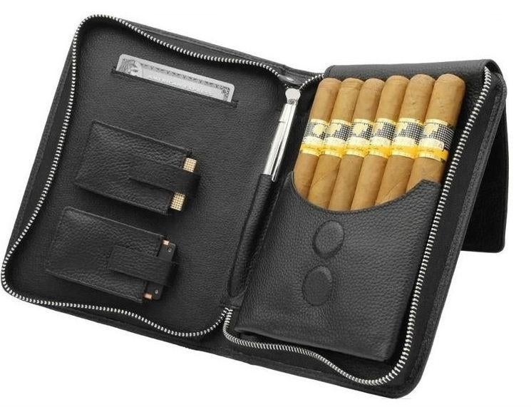 SIGAREN-ETUI, SIGARENTAS ADORINI  ECHT ZWART LEER    sk11394, Verzenden, Nieuw, Tabaksdoos of Verpakking