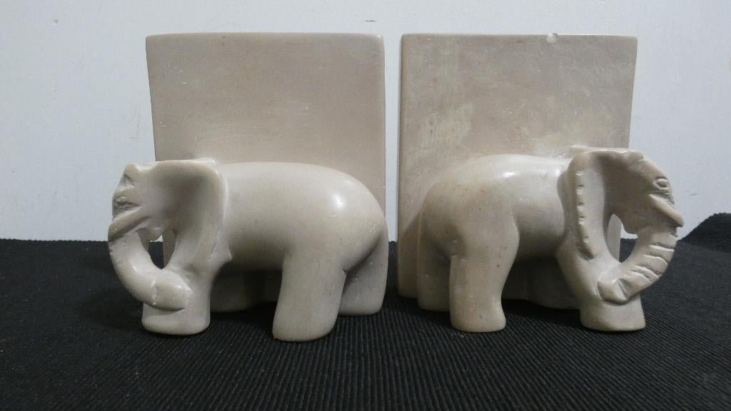 boekensteunen - marmer olifanten [1186], Antiek en Kunst, Ophalen