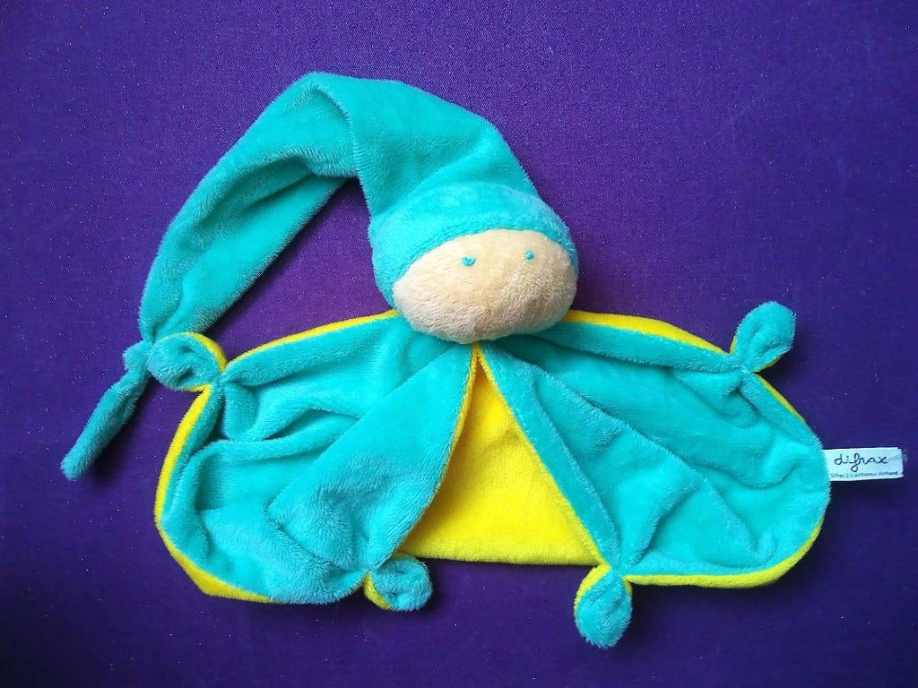 DIFRAX Knuffeldoekje POPJE GROOT. GEEL - MINT **Nieuw**, Ophalen of Verzenden, Nieuw, Overige typen