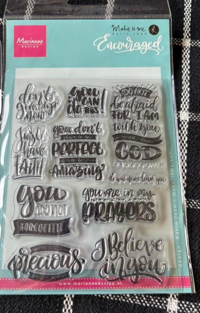Marianne design stempelset encourages, Ophalen of Verzenden, Zo goed als nieuw, Clearstamp