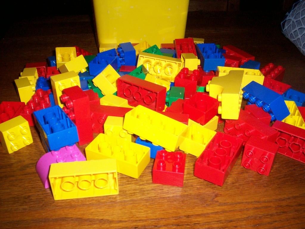 Emmer lego duplo blokken, Kinderen en Baby's, Speelgoed | Duplo en Lego, Ophalen, Gebruikt, Losse stenen, Duplo