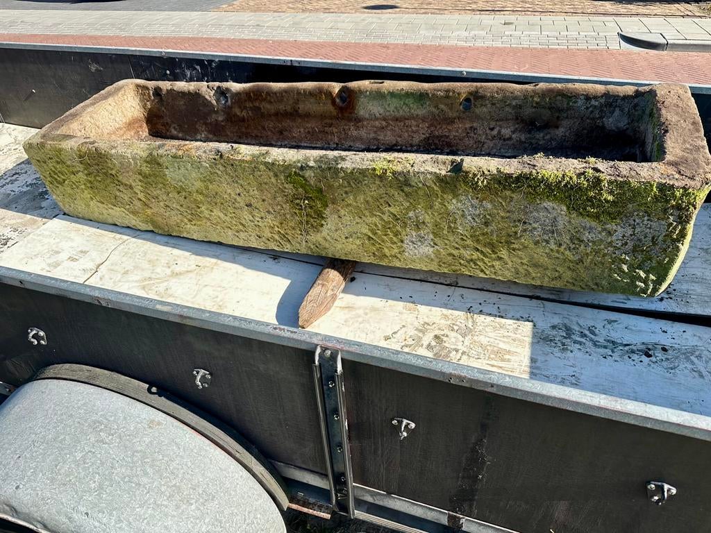 Enorme Bentheimer zandsteen bloembak / trog, Ophalen, Gebruikt, Rechthoekig, Tuin