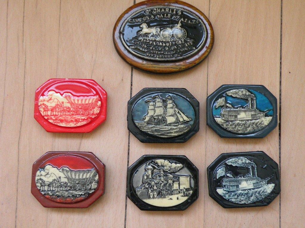 Beltbuckles, ong. 1930. Div. afbeeldingen., Ophalen of Verzenden, Zo goed als nieuw