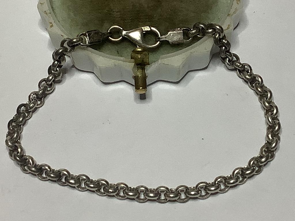 PRACHTIGE MASSIEVE  ZILVER 925 JASSERON SCHAKEL ARMBAND, Sieraden, Tassen en Uiterlijk, Antieke sieraden, Verzenden, Zilver, Armband