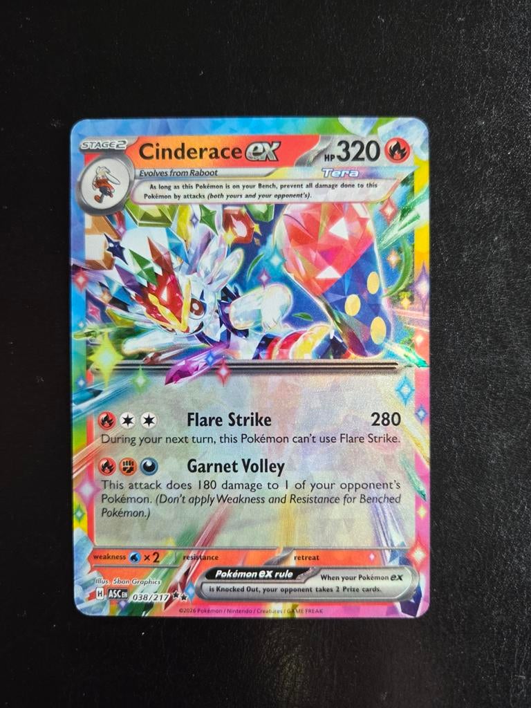Cinderace ex Pokémon kaart - Zo goed als nieuw, Ophalen of Verzenden, Zo goed als nieuw, Losse kaart, Foil