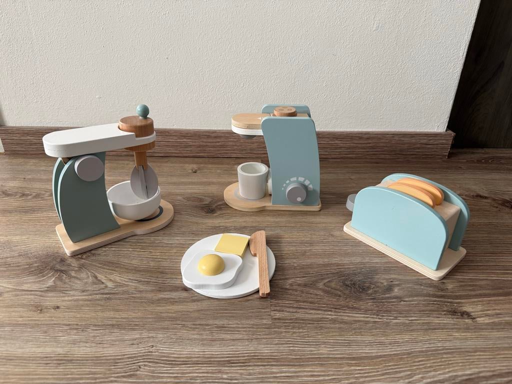 Lidl houten speelgoed keuken set, Ophalen of Verzenden, Zo goed als nieuw, Meubelstuk of Keukentje