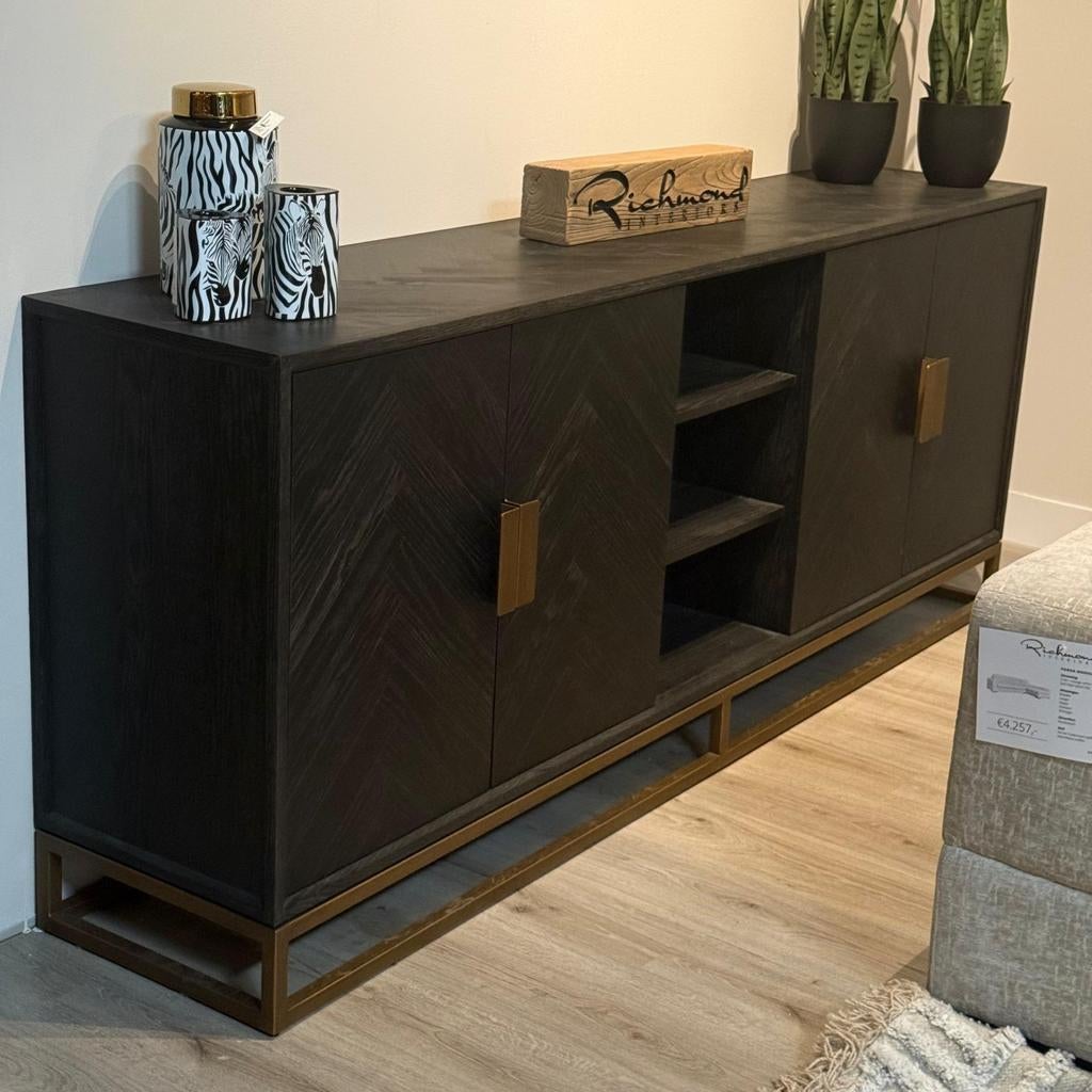 Richmond sale dressoir herringbone brass, Huis en Inrichting, Ophalen, Zo goed als nieuw, 25 tot 50 cm