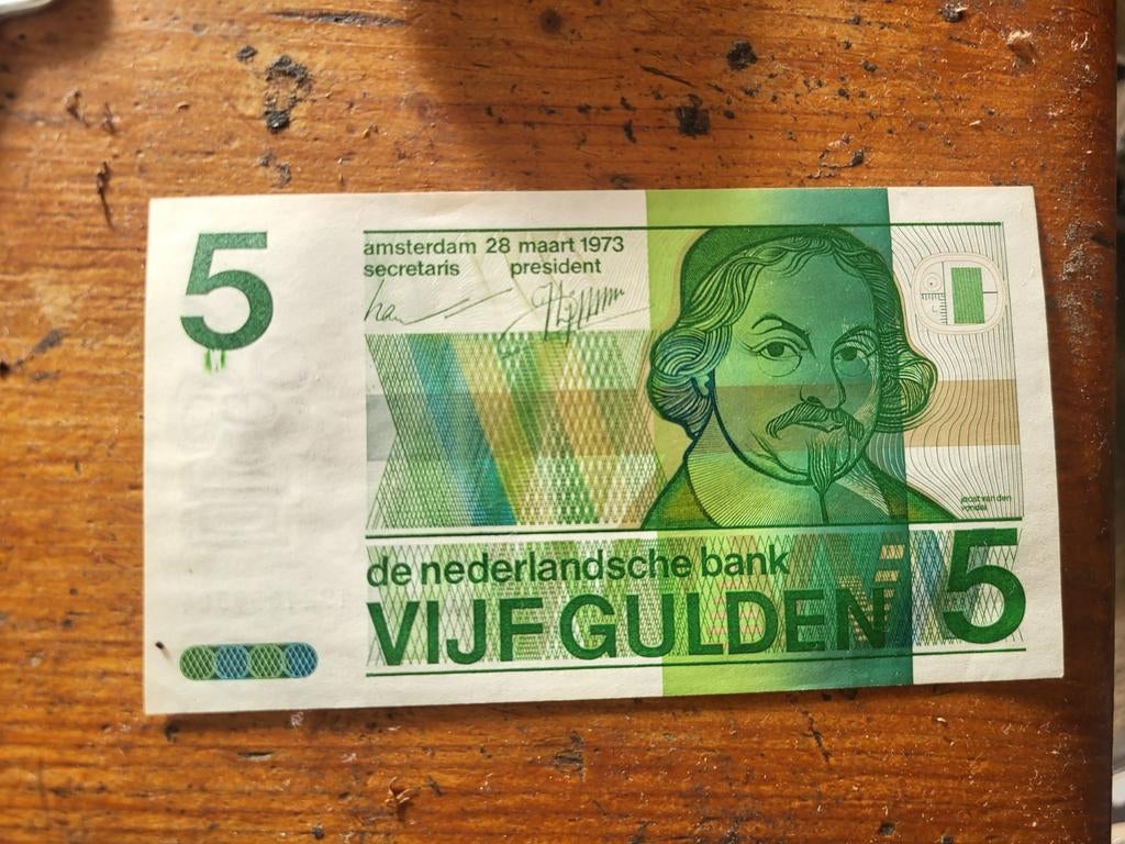 5 Gulden Biljet - 1973, Postzegels en Munten, Bankbiljetten | Nederland, Ophalen of Verzenden, 5 gulden, Los biljet