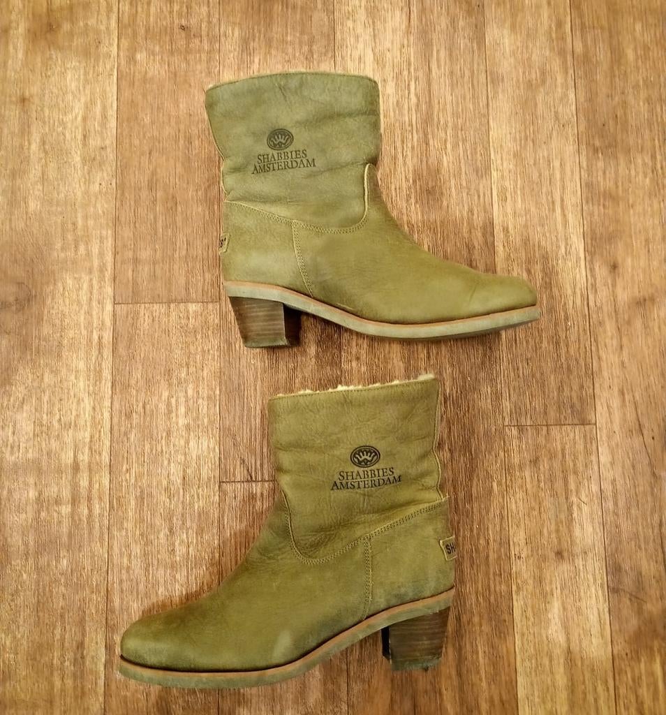 Shabbies leren laarzen , maat 41 , 2x aangehad, Kleding | Dames, Schoenen, Ophalen of Verzenden, Zo goed als nieuw, Zwart, Hoge laarzen