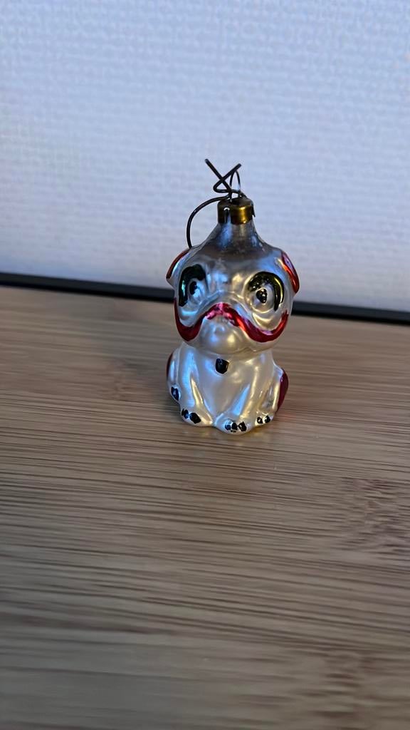 Antieke/ Vintage Kerstbal, Bulldog., Ophalen of Verzenden, Zo goed als nieuw