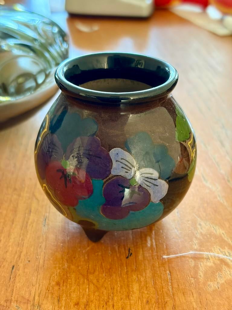 Gouda Holland plateel vaasje Ivora decor B.O., Ophalen of Verzenden