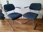 Twee Gispen vintage buisframe stoelen model 213, Ophalen, Gebruikt, Twee, Zwart