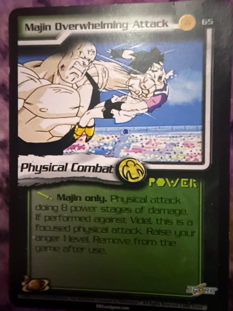 Majin Overwhelming Attack DBZ Kaart - Zeldzaam!, Ophalen of Verzenden, Gebruikt, Losse kaart