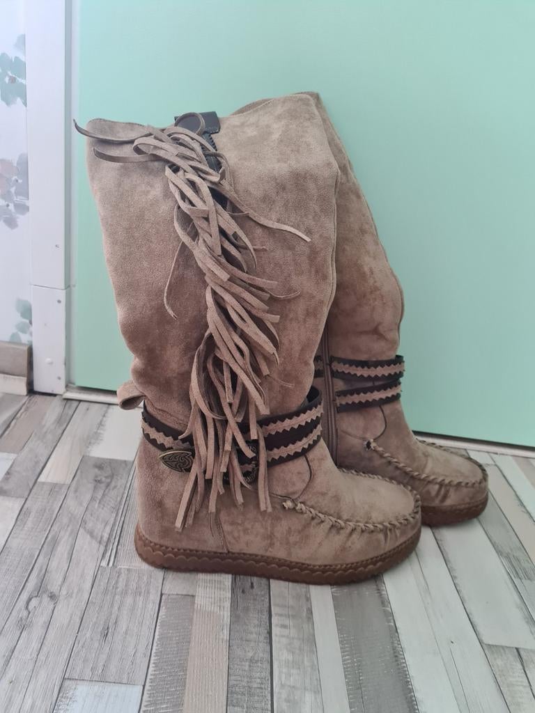 Laarzen Ibiza style, Kleding | Dames, Schoenen, Hoge laarzen, Bruin, Ophalen of Verzenden, Zo goed als nieuw