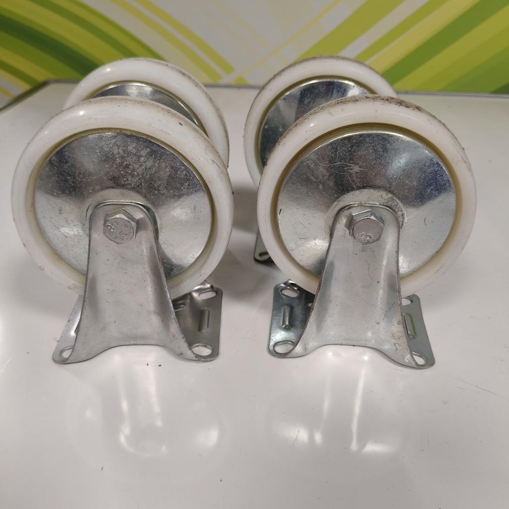 Set van 10 kunststof bokwielen 125 mm totale hoogte 150 mm, Niet ingevuld, Gebruikt, Niet ingevuld, Niet ingevuld