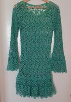 Katoenen kanten jurkje lichtgroen, Verzenden, Iconique, Zo goed als nieuw, Maat 36 (S)