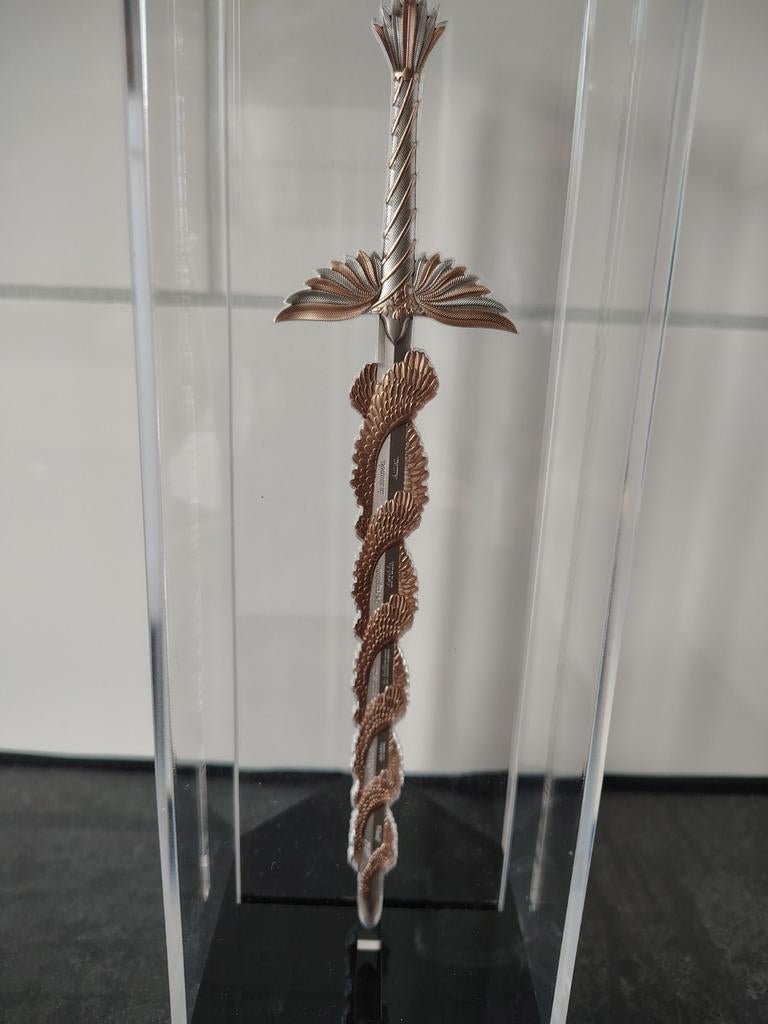 Zwaard st Michael in zilver 999 met pinkgold afwerking, Postzegels en Munten, Edelmetalen en Baren, Ophalen of Verzenden, Zilver