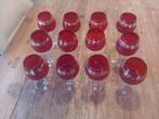 12 Wijnglazen rood Murano Venitiaans, Ophalen, Zo goed als nieuw, Overige typen