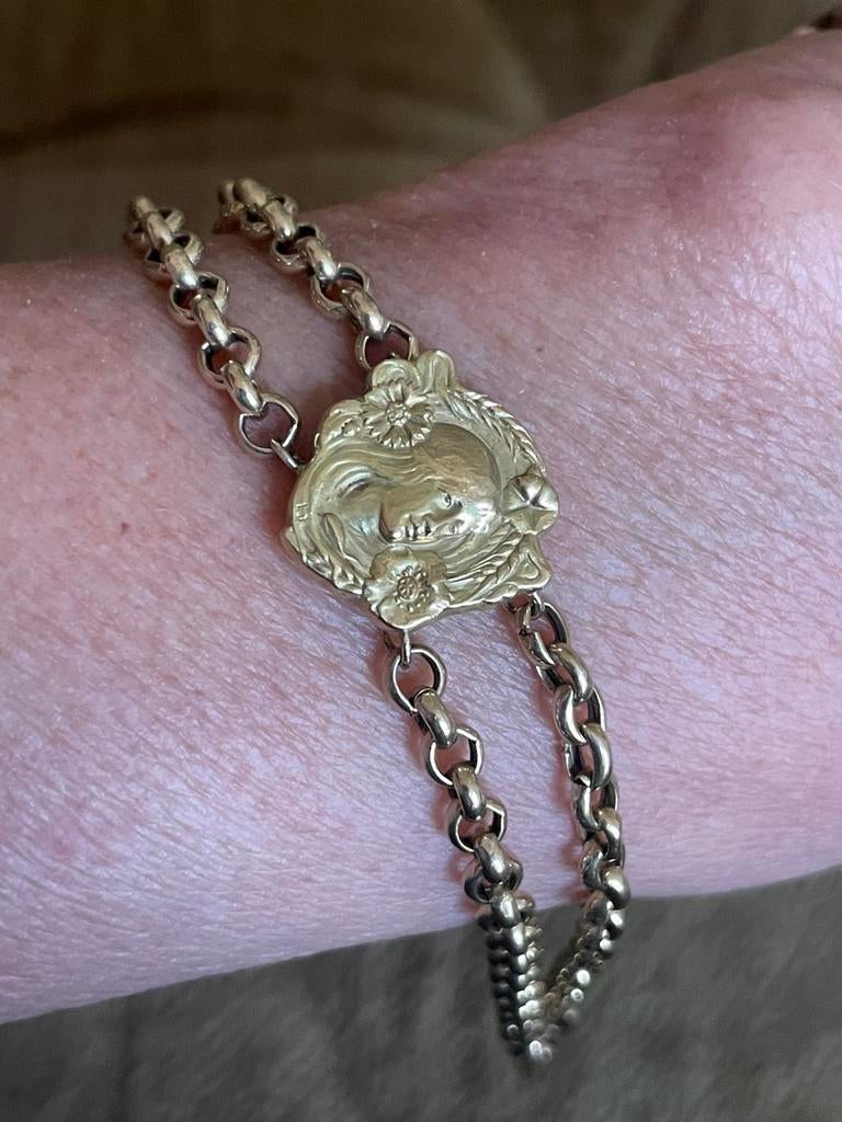 Gouden armband, Sieraden, Tassen en Uiterlijk, Horloges | Dames, Overige merken, Gebruikt, Ophalen of Verzenden, Goud