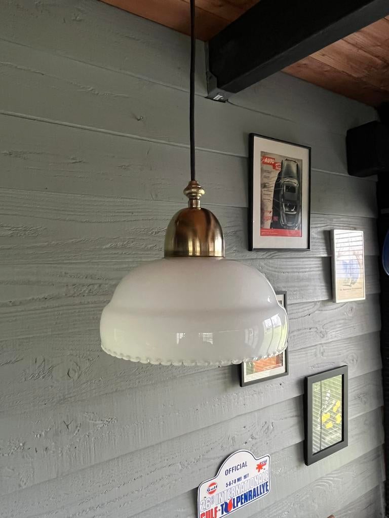 Vintage brocante hanglamp uit de jaren 60, Ophalen of Verzenden, Zo goed als nieuw