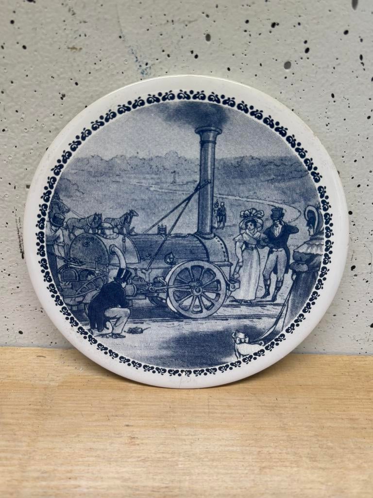 Sierbord stoommachineH & R Johnson ltd england, Antiek en Kunst, Antiek | Wandborden en Tegels, Ophalen of Verzenden