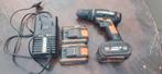 Worx WX170.6 Schroefmachine met 3 accu's en oplader, Doe-het-zelf en Verbouw, Gereedschap | Boormachines, Gebruikt, Variabele snelheid