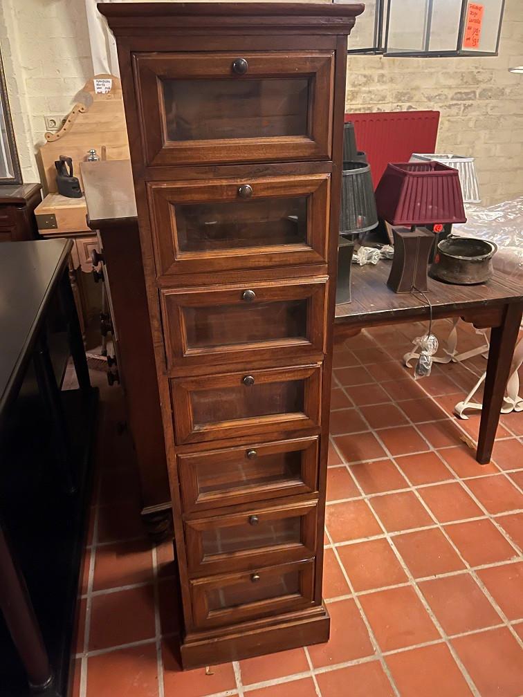 LADEKAST APOTHEKERSKAST - Massief teakhout Flamant, Ophalen, Minder dan 50 cm, Teakhout, Zo goed als nieuw