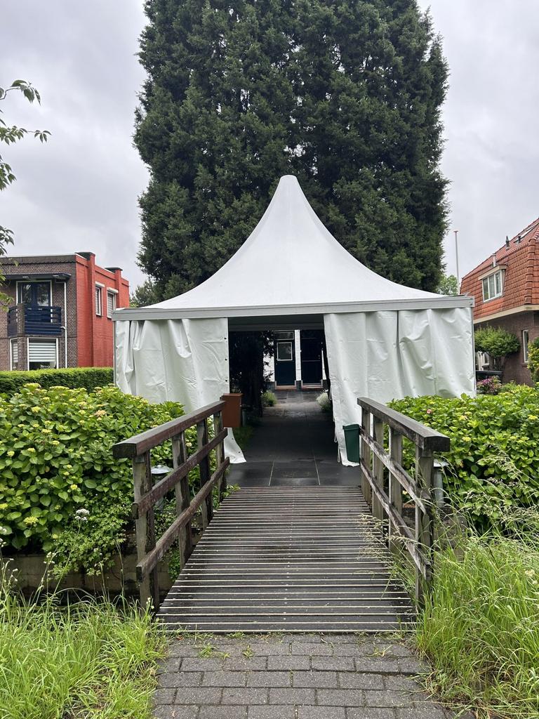 Pagodetent 5x5 meter te koop!, Tuin en Terras, Partytenten, Ophalen, Zo goed als nieuw, 8 meter of meer, 6 meter of meer