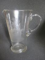 Grote antiek kristallen water kan met gravering van ruiters, Ophalen of Verzenden