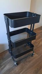 Zwarte metalen trolley, Huis en Inrichting, Ophalen of Verzenden