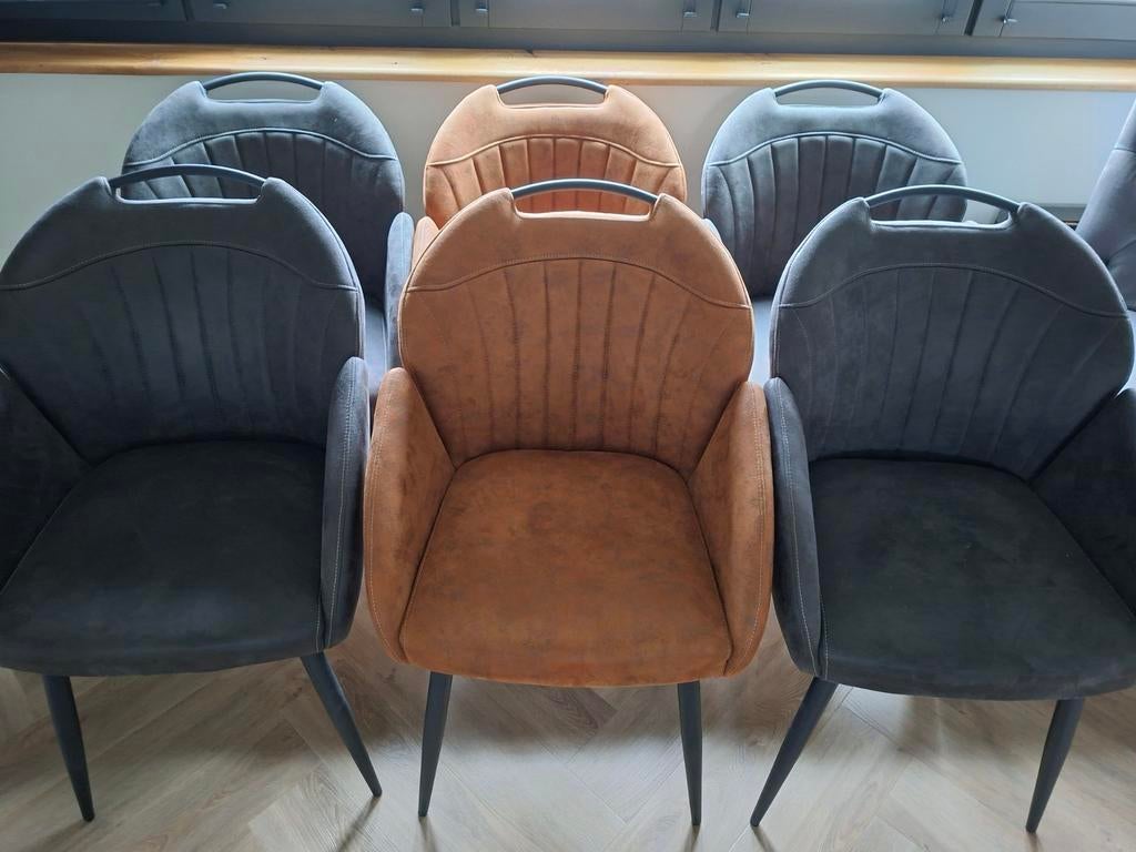 Eetkamerstoelen 6 stuks van de Troubadour, Zwart, Ophalen of Verzenden, Zo goed als nieuw, Stof