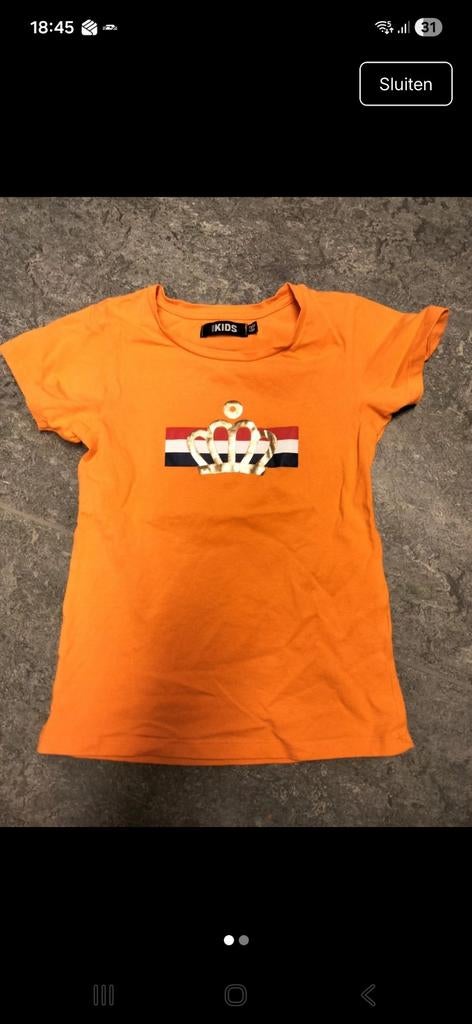 Europe Kids oranje T-shirt mt 134/140, Kinderen en Baby's, Kinderkleding | Maat 134, Europe Kids, Meisje, Ophalen of Verzenden