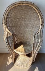 Vintage Rotan Pauwenstoel - Bohemian Stijl, Huis en Inrichting, Ophalen, Overige kleuren, Riet of Rotan, Zo goed als nieuw