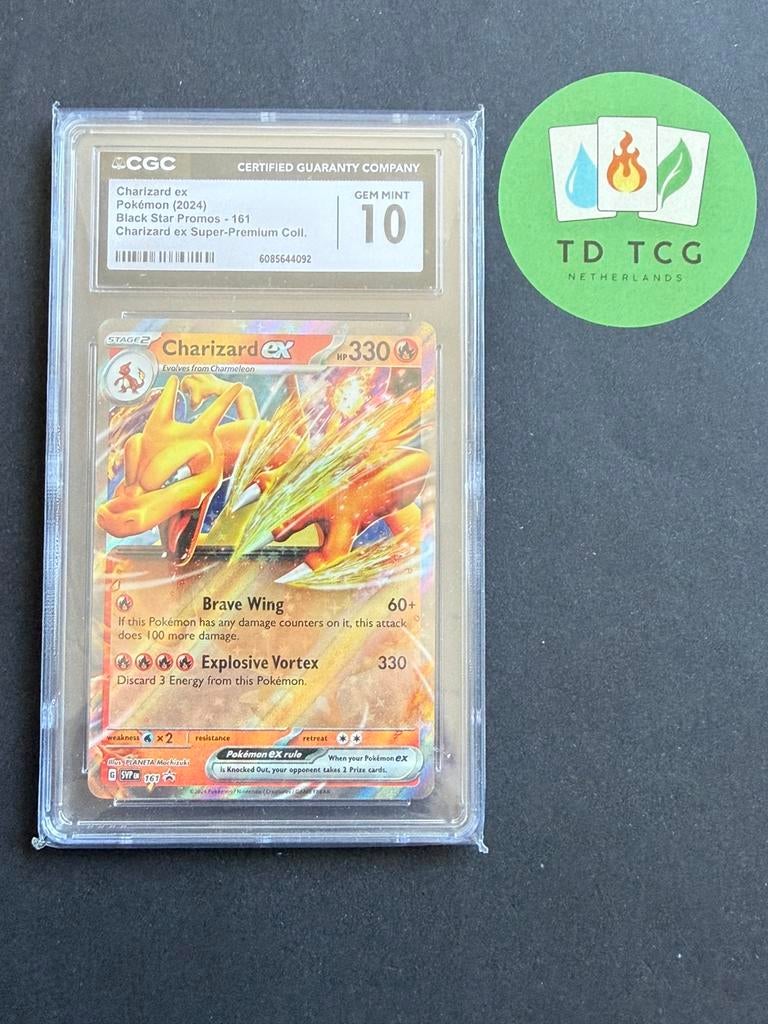Pokémon kaart Charizard ex 161-SV Black Star Promos (CGC 10), Ophalen of Verzenden, Nieuw, Losse kaart, Foil