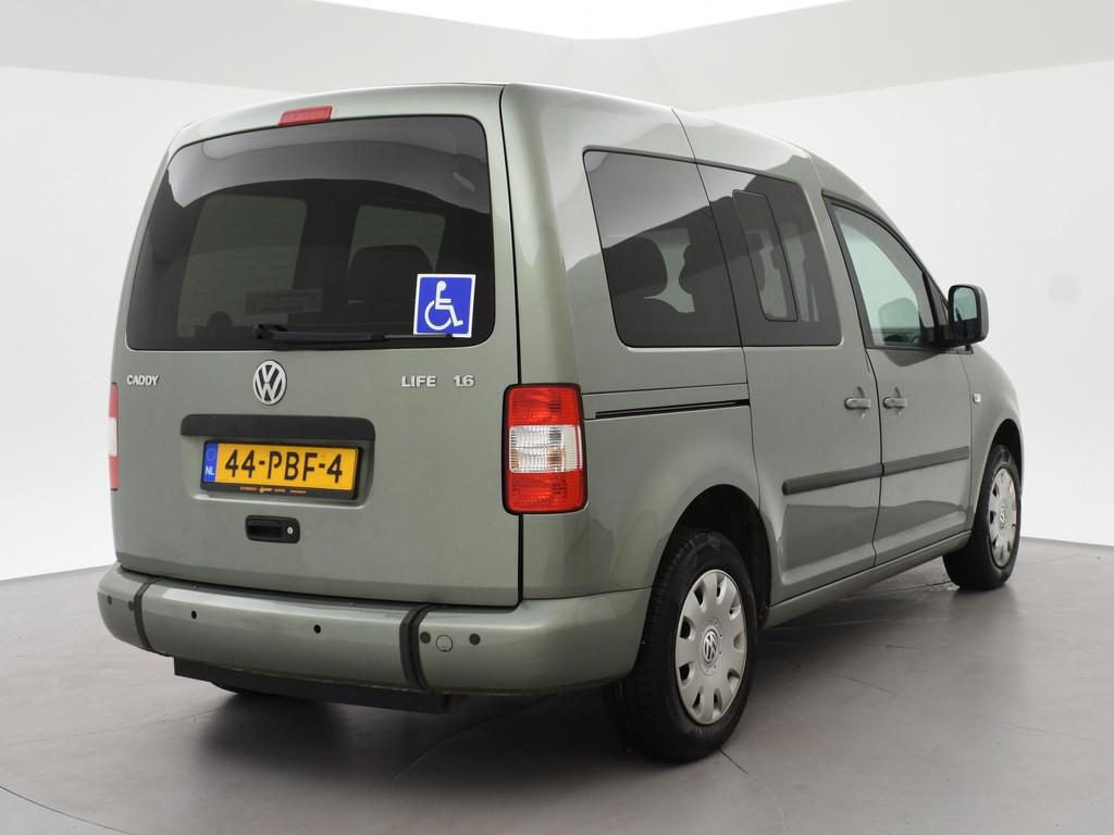Volkswagen Caddy 1.6 BENZINE ROLSTOEL AUTO 5-PERS. ORIG NL +, Stof, Gebruikt, Overige modellen, 4 cilinders