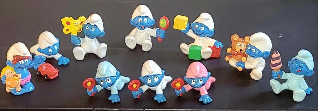 Mooi lot tien verschillende baby smurfen Schleich, Verzamelen, Verzenden, Zo goed als nieuw, Verschillende Smurfen, Poppetje, Figuurtje of Knuffel