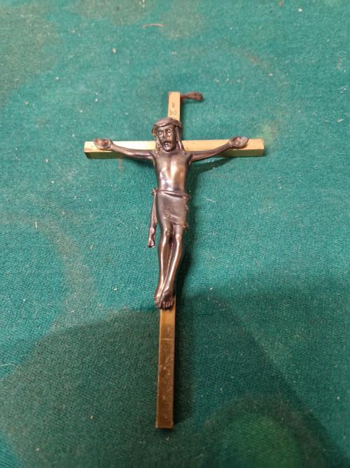 kruisbeeld messing en brons, Ophalen of Verzenden