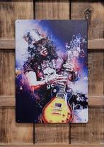 Slash Guns N' Roses getekend reclamebord van metaal wandbord, Info@deconoord.nl, Deco Noord, Nieuw, Ophalen of Verzenden