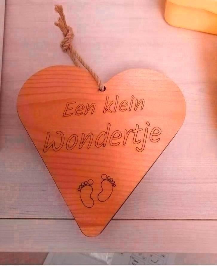 Hartje met tekst, Ophalen of Verzenden, Zo goed als nieuw