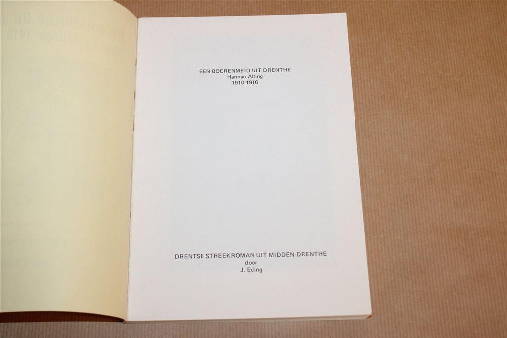 Hannao Alting 1910-1916 — Drentse Streekroman, Boeken, Ophalen of Verzenden, Gelezen