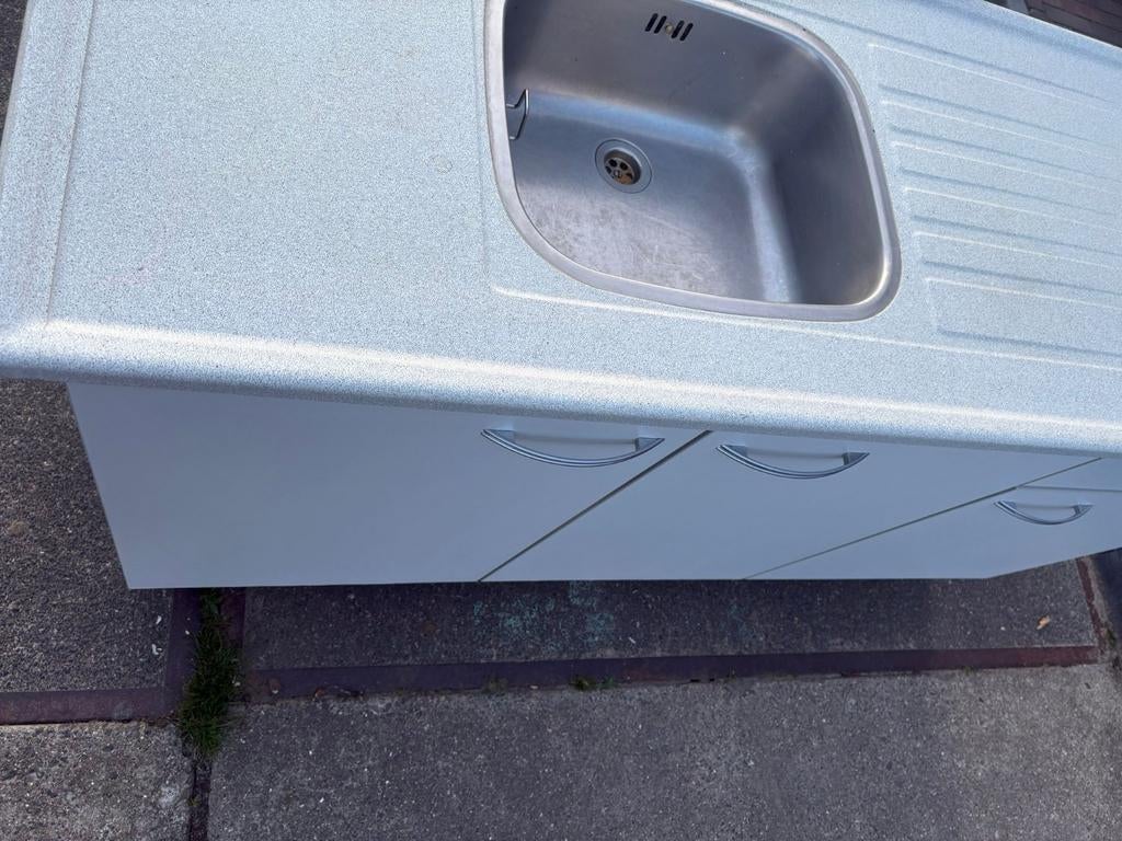 Gebruikt keukenblok met spoelbak en kasten, Huis en Inrichting, Keuken | Complete keukens, Ophalen