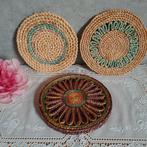 3 Retro vintage raffia onderzetters NR  O, Ophalen of Verzenden