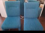 6 Stoffen eetkamer stoelen, Ophalen, Gebruikt, Blauw, Stof