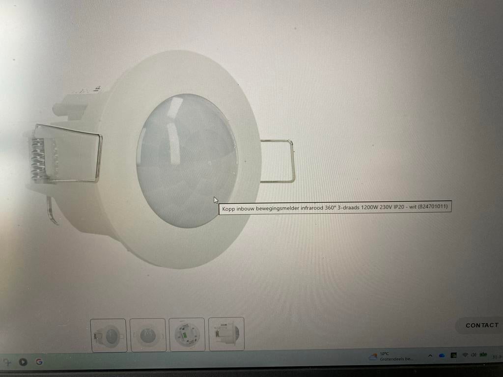 Nieuwe witte infrarood bewegingsmelder (Electramat), Doe-het-zelf en Verbouw, Alarmsystemen, Ophalen of Verzenden, Nieuw, Detector, Sensor of Melder