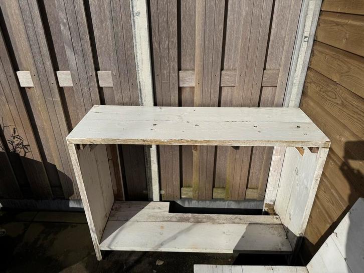 Gratis Houten sidetable / buitenkast, Tuin en Terras, Tuintafels, Gebruikt, Rechthoekig, Hout, Ophalen