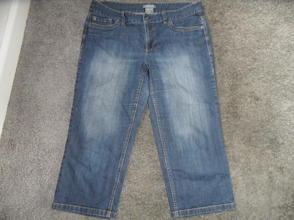 In prima staat: driekwart spijkerbroek Ann Taylor, Kleding | Dames, Ophalen of Verzenden, Zo goed als nieuw, Blauw, W30 - W32 (confectie 38/40)