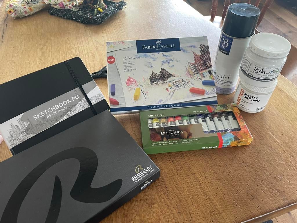 Set softpastel krijt van Rembrandt en faber castell, Hobby en Vrije tijd, Tekenen, Ophalen of Verzenden, Zo goed als nieuw, Potlood of Stift